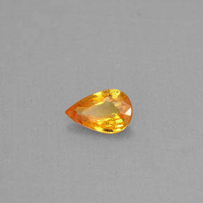 Zaffiro naturale arancione da 0,43 ct, taglio a pera, VS