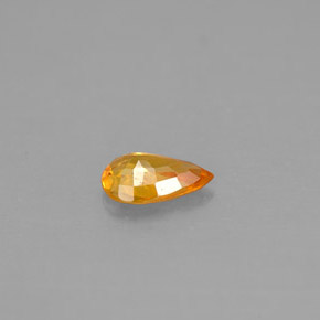 Zaffiro naturale arancione da 0,43 ct, taglio a pera, VS