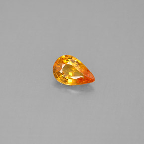 Zaffiro naturale arancione da 0,51 ct, taglio a pera, VS