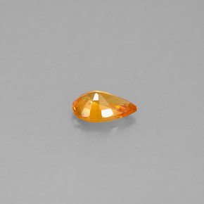 Zaffiro naturale arancione da 0,51 ct, taglio a pera, VS