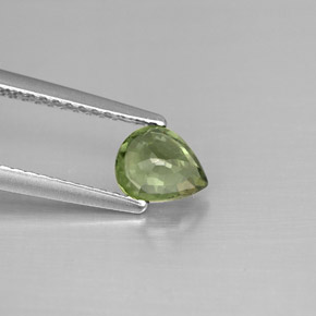Zaffiro Verde naturale da 0.77 ct, Forma a pera, VS