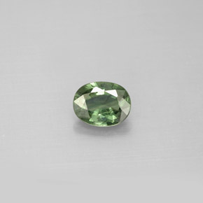 Zaffiro naturale verde da 0,76 ct, taglio ovale, VS