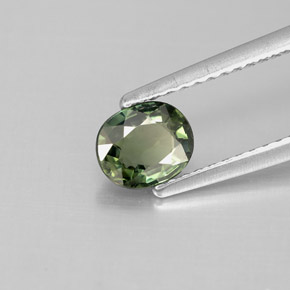 Zaffiro naturale verde da 0,78 ct, taglio ovale, VS
