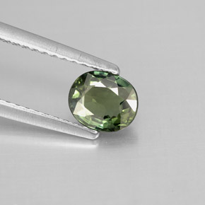 Zaffiro naturale verde da 0,78 ct, taglio ovale, VS