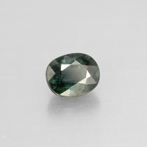 Zaffiro naturale verde da 0,88 ct, taglio ovale, VS