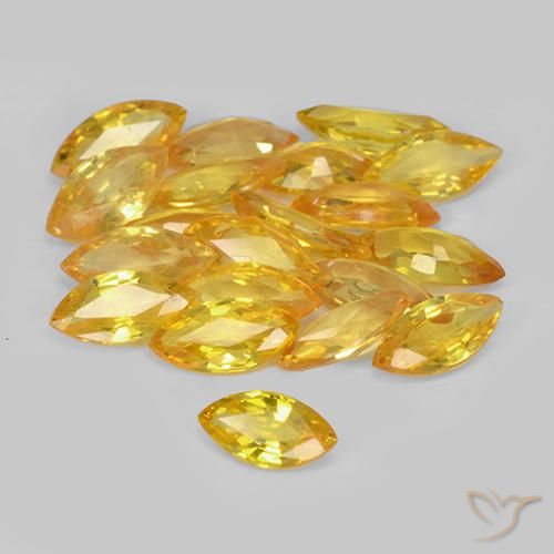 Gemme di Zaffiro Dorato medio naturale da 3.18 ct, Taglio marquise, VVS-VS