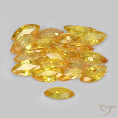 Gemme di Zaffiro Dorato medio naturale da 3.18 ct, Taglio marquise, VVS-VS