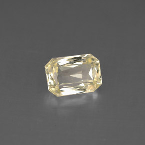 Zaffiro naturale giallo da 1,40 ct, taglio smeraldo, VS
