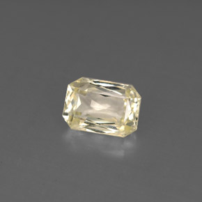 Zaffiro naturale giallo da 1,40 ct, taglio smeraldo, VS