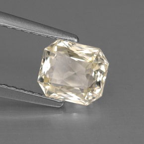Zaffiro naturale giallo da 1,40 ct, taglio smeraldo, VVS