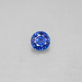Zaffiro naturale blu da 0,54 ct, taglio rotondo, VS