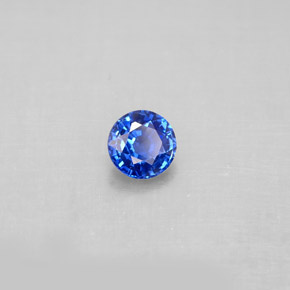 Zaffiro naturale blu da 0,54 ct, taglio rotondo, VS