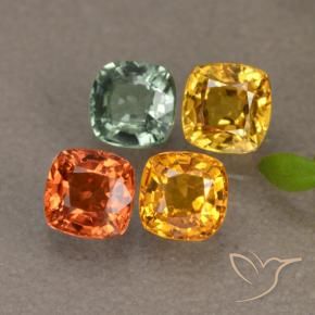 Zaffiro naturale multicolore da 1,87 ct, taglio a cuscino, VS