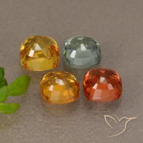 Zaffiro naturale multicolore da 1,87 ct, taglio a cuscino, VS