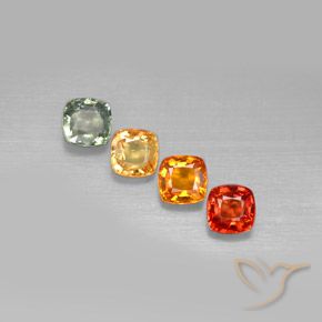 Zaffiro naturale multicolore da 2,45 ct, taglio a cuscino, VS
