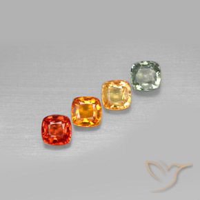 Zaffiro naturale multicolore da 2,45 ct, taglio a cuscino, VS