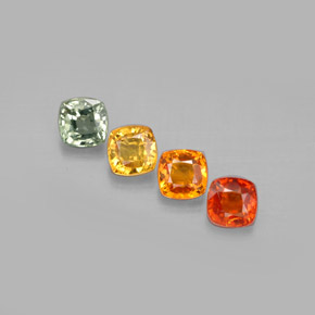 Zaffiro naturale multicolore da 2,80 ct, taglio a cuscino, VS
