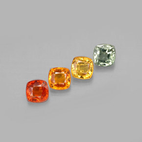 Zaffiro naturale multicolore da 2,80 ct, taglio a cuscino, VS