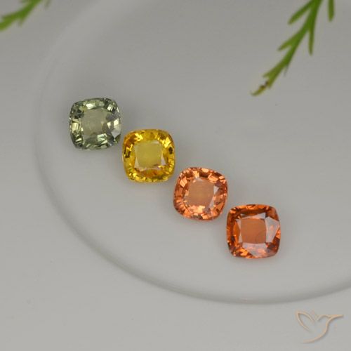 Zaffiro naturale multicolore da 2,28 ct, taglio a cuscino, VS