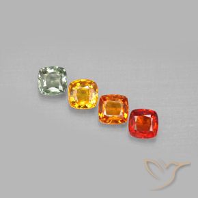 Zaffiro naturale multicolore da 2,20 ct, taglio a cuscino, VS