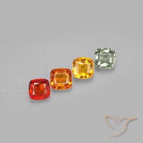 Zaffiro naturale multicolore da 2,20 ct, taglio a cuscino, VS