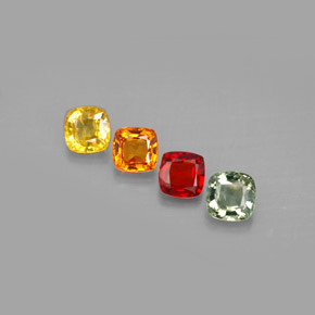 Zaffiro naturale multicolore da 2,17 ct, taglio a cuscino, VS