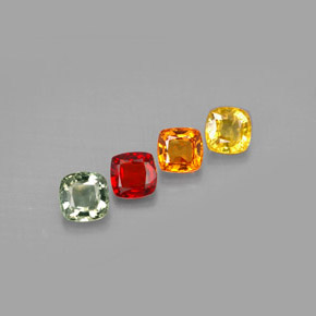 Zaffiro naturale multicolore da 2,17 ct, taglio a cuscino, VS