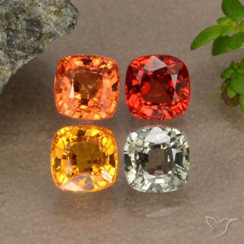 Zaffiro naturale multicolore da 2,26 ct, taglio a cuscino, VS