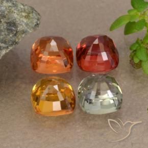 Zaffiro naturale multicolore da 2,26 ct, taglio a cuscino, VS
