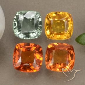 Zaffiro naturale multicolore da 2,38 ct, taglio a cuscino, VS