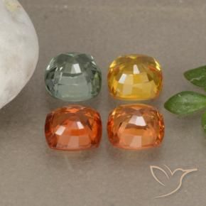 Zaffiro naturale multicolore da 2,38 ct, taglio a cuscino, VS