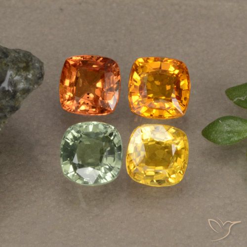 Zaffiro naturale multicolore da 1,90 ct, taglio a cuscino, VS