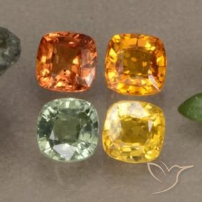 Zaffiro naturale multicolore da 1,90 ct, taglio a cuscino, VS