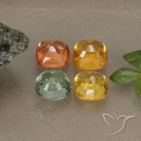 Zaffiro naturale multicolore da 1,90 ct, taglio a cuscino, VS