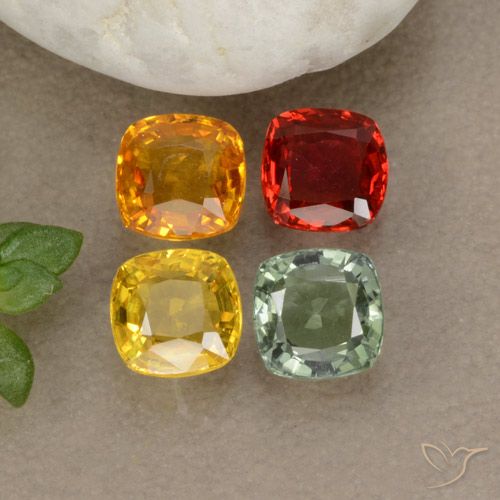 Zaffiro naturale multicolore da 2,24 ct, taglio a cuscino, VS