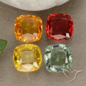 Zaffiro naturale multicolore da 2,24 ct, taglio a cuscino, VS
