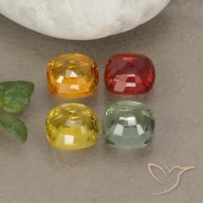 Zaffiro naturale multicolore da 2,24 ct, taglio a cuscino, VS