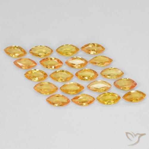 Gemme di Zaffiro Albicocca Arancia naturale da 2.95 ct, Taglio marquise, VVS-VS