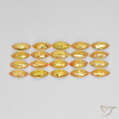 Gemme di Zaffiro Albicocca Arancia naturale da 2.95 ct, Taglio marquise, VVS-VS