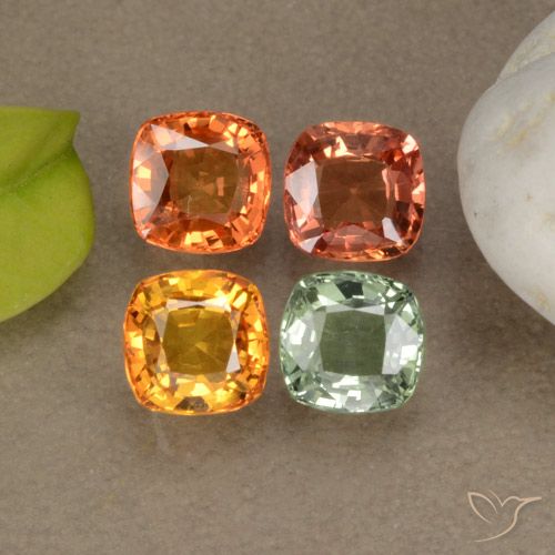 Zaffiro naturale multicolore da 2,22 ct, taglio a cuscino, VS