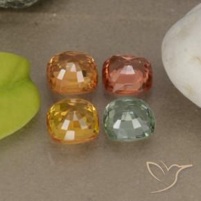 Zaffiro naturale multicolore da 2,22 ct, taglio a cuscino, VS
