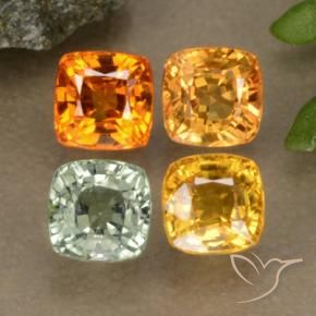 Zaffiro naturale multicolore da 2,30 ct, taglio a cuscino, VS