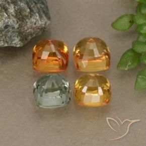 Zaffiro naturale multicolore da 2,30 ct, taglio a cuscino, VS