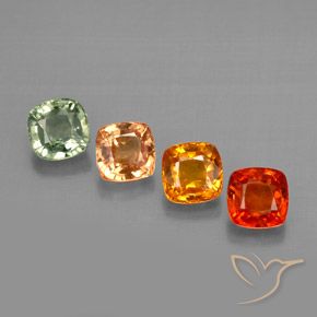Zaffiro naturale multicolore da 1,98 ct, taglio a cuscino, VVS-VS