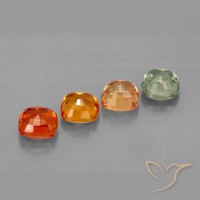 Zaffiro naturale multicolore da 1,98 ct, taglio a cuscino, VVS-VS