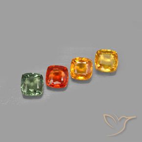 Zaffiro naturale multicolore da 2,28 ct, taglio a cuscino, VVS-VS