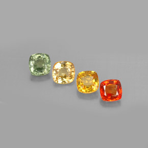 Zaffiro naturale multicolore da 1,67 ct, taglio a cuscino, VVS-VS