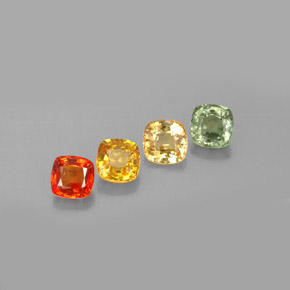 Zaffiro naturale multicolore da 1,67 ct, taglio a cuscino, VVS-VS