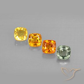 Zaffiro naturale multicolore da 2,10 ct, taglio a cuscino, VVS-VS