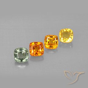 Zaffiro naturale multicolore da 2,10 ct, taglio a cuscino, VVS-VS